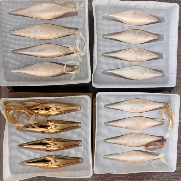 16 Vintage Martha Stewart Golden Traditions Glass Ornaments Set - Picture 5 of 6